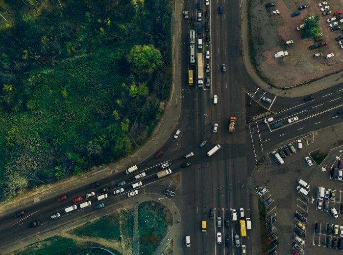 Axes routiers vue du ciel